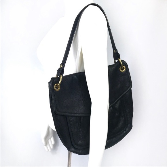 Fossil slim shoulder bag black leather - Picture 3 of 8